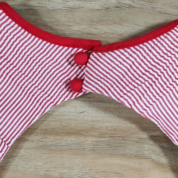 ☔️🔸️Maggy London Red & White Striped Retro Sleeveless Dress Size 6 - Picture 5 of 10